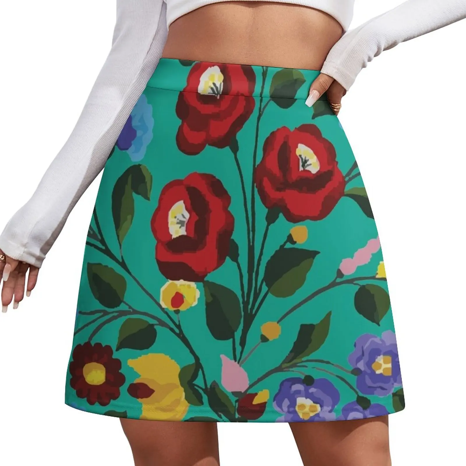 

Hungarian Treasures Green Dream Mini Skirt mini skirt dress women summer japanese fashion 90s vintage clothes