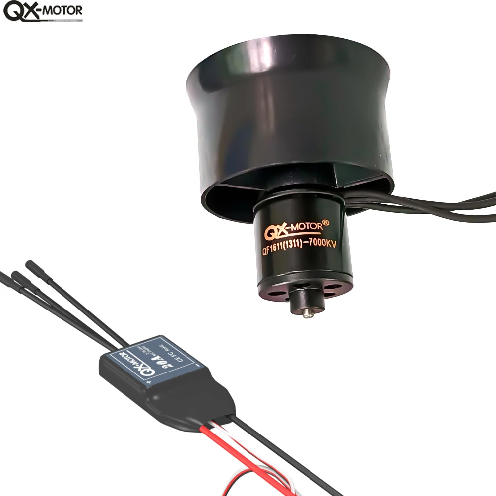 QX-MOTOR 30mm EDF ventilador de conducto de 6 aspas con Motor sin escobillas QF1611 uso 20A ESC / 40A ESC para piezas de drones multirotor RC piezas de juguete