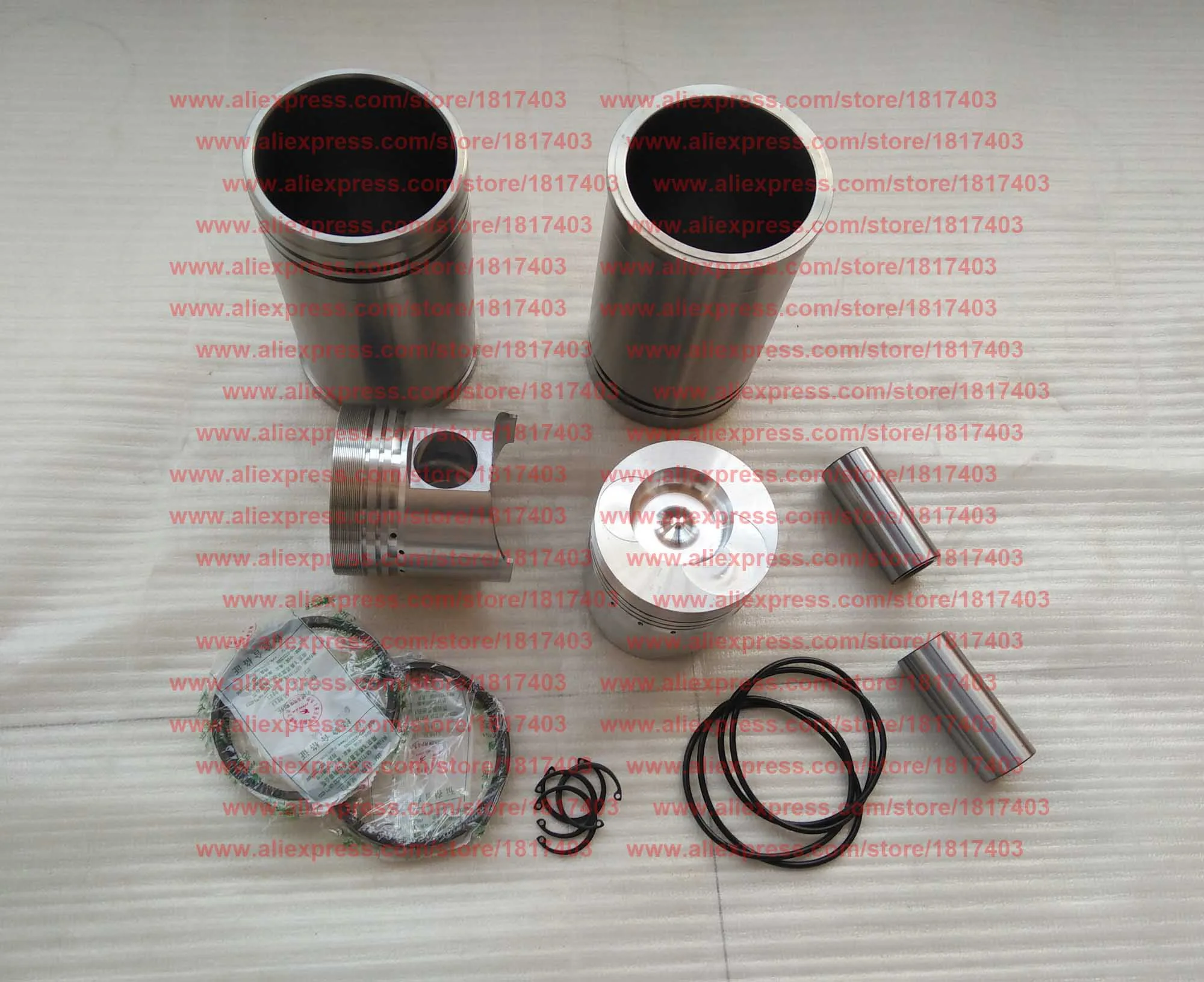 TY2100I.4.1-4A Piston+ TY2100.2-7 Cylinder liner (short type) + Piston ring + Piston pin + Water sealing ring + Circlip, TY2100I