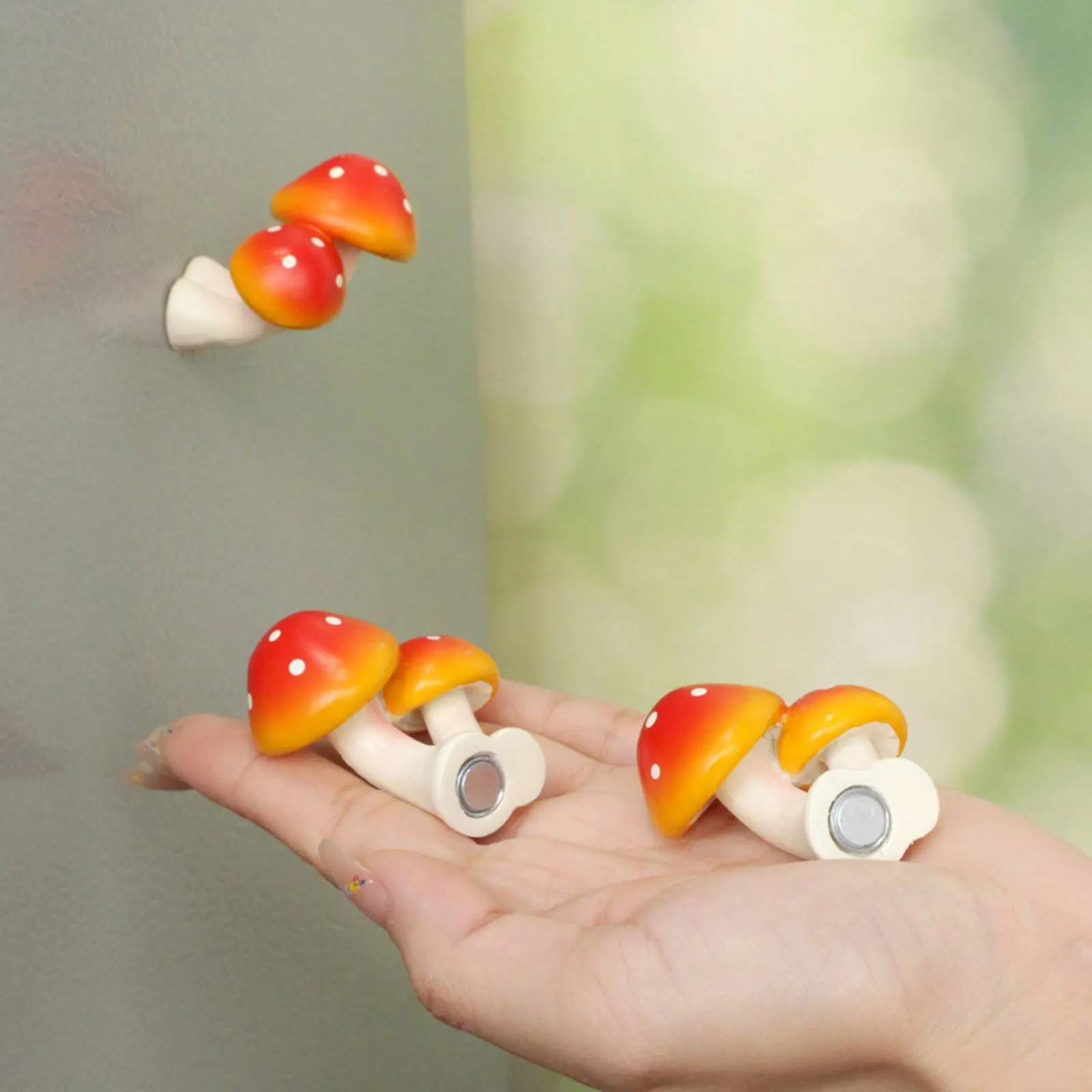 3 Piezas de Soportes Magnéticos 3D con Forma de Hongo para Refrigerador, Lindos Soportes Magnéticos 3D con Forma de Hongo para Refrigerador, Accesorios para Jardín de Hadas, Encanto Lúdico
