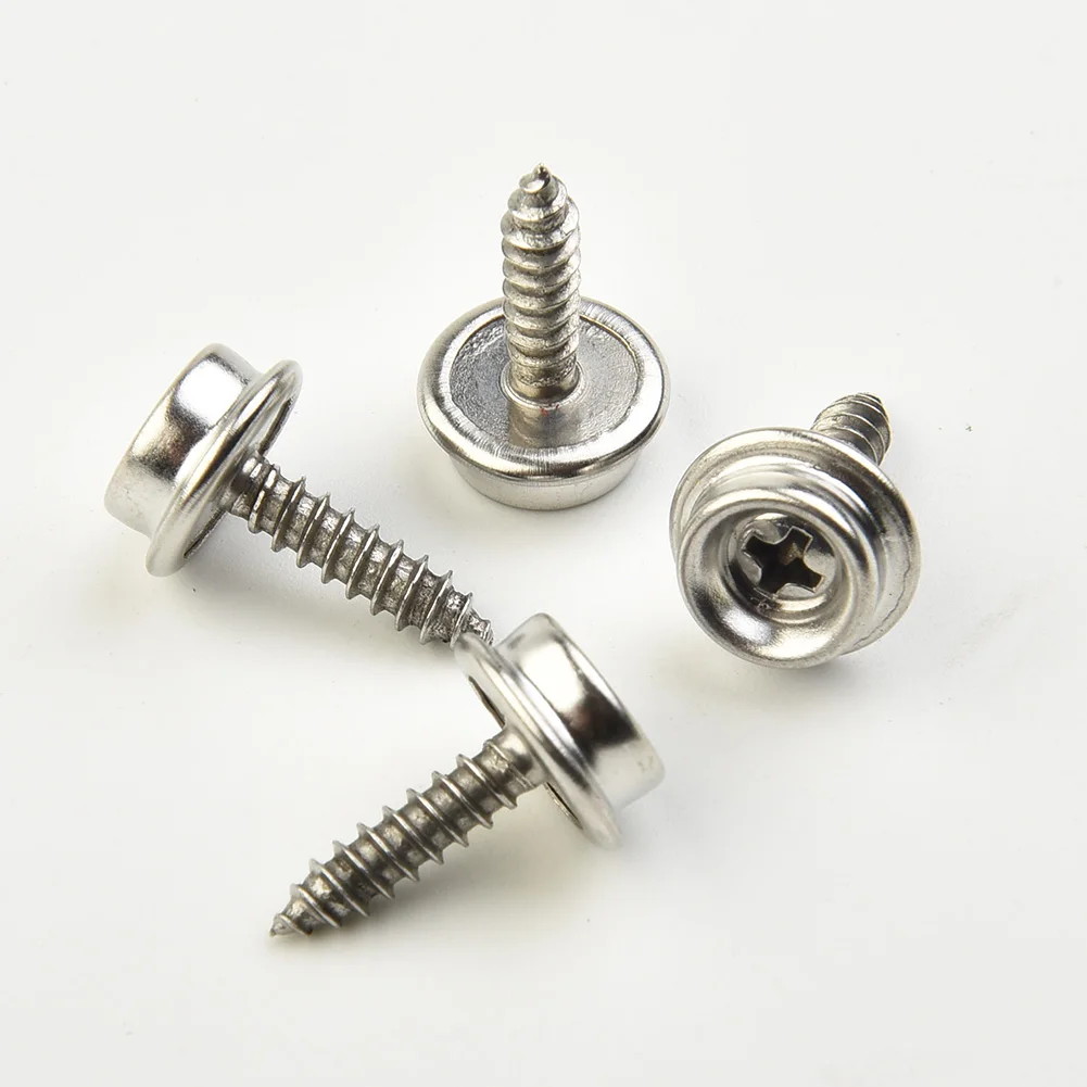 10Pcs Snap Fasteners Sockets Buttons Self-tapping Screw Stud For Boat Covers Cars Hoods Caravans Leather Jackets Screw Buckle