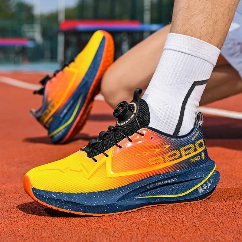 Professional Sports Running Shoes For Men Marathon Air Cushion Carbon Plate Double-layer Mesh Women Athletic Racing Sneakers
