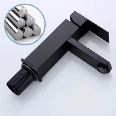 Basin Sink Bathroom Square Base Faucet Deck Mounted Hot Cold Water Basin Mixer Taps Matte Black Lavatory Sink Tap Crane