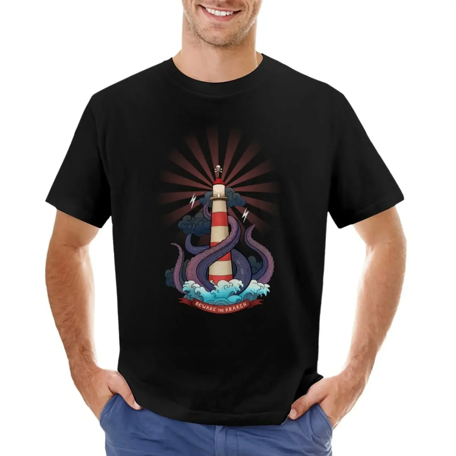 

Beware the Kraken T-shirt hippie clothes sweat summer clothes Men's t-shirts