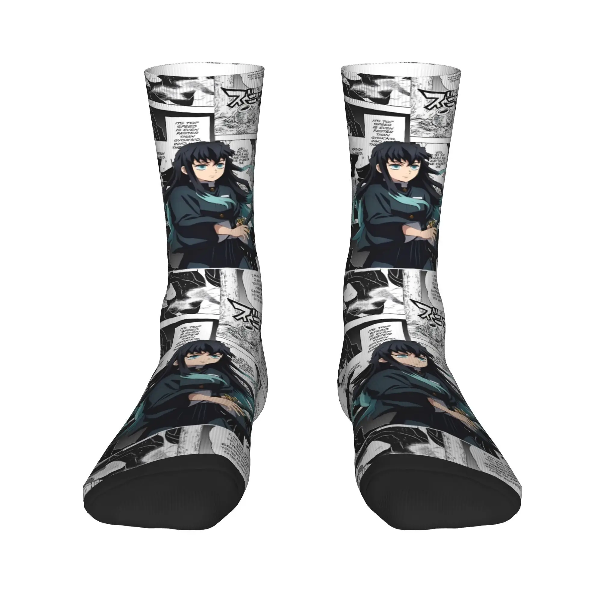 時透無一郎 ストッキング柄 レトロソックス 秋 抗菌ソックス 大人男性 スケートボード 通気性ソックス