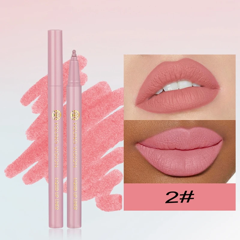 6-delige matte vloeibare liplinerset Waterdichte lipliner-cosmetica voor dames - Langdurige formule in levendige kleuren