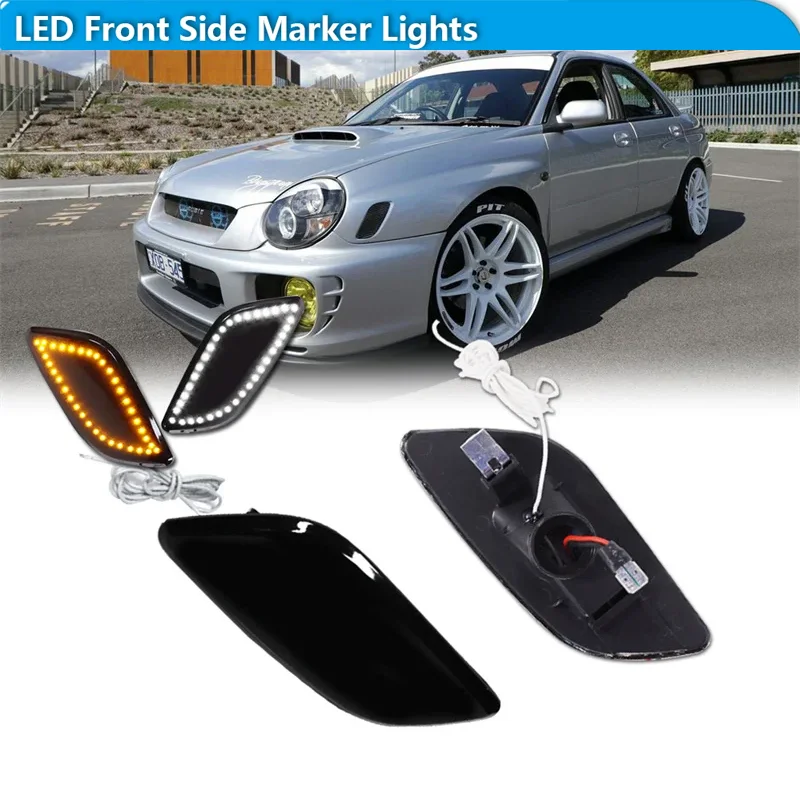 

Для Subaru Impreza RS TS WRX 2002 2003, янтарный светодиодный передний бампер, боковые габаритные указатели поворота, белые DRL/воды дальнего света