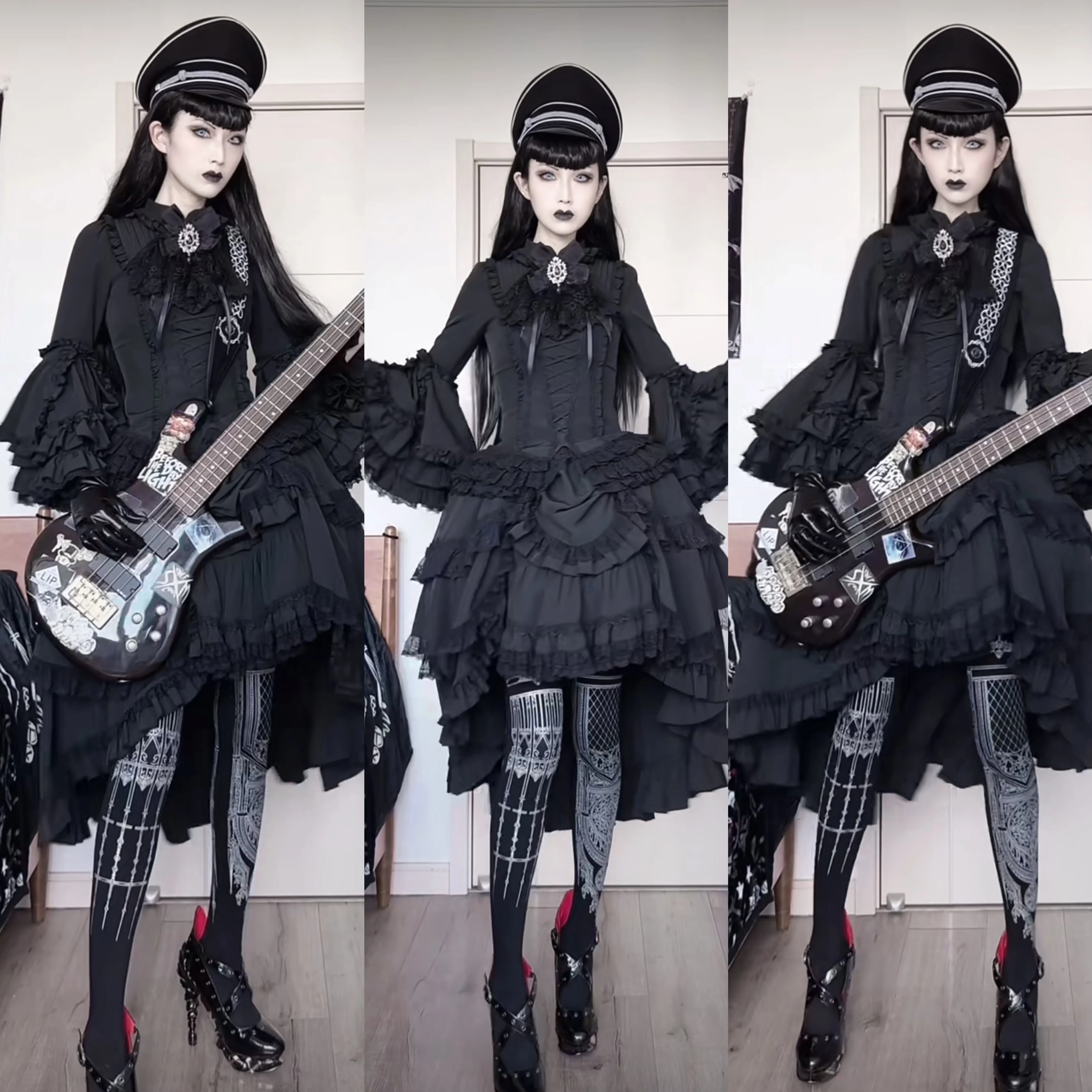 

Goth Dark Y2k 2025 Autumn Winter New Warm Lolita Print Pantyhose Ladies Subculture Velvet Black Thigh High Socks Stockings Women