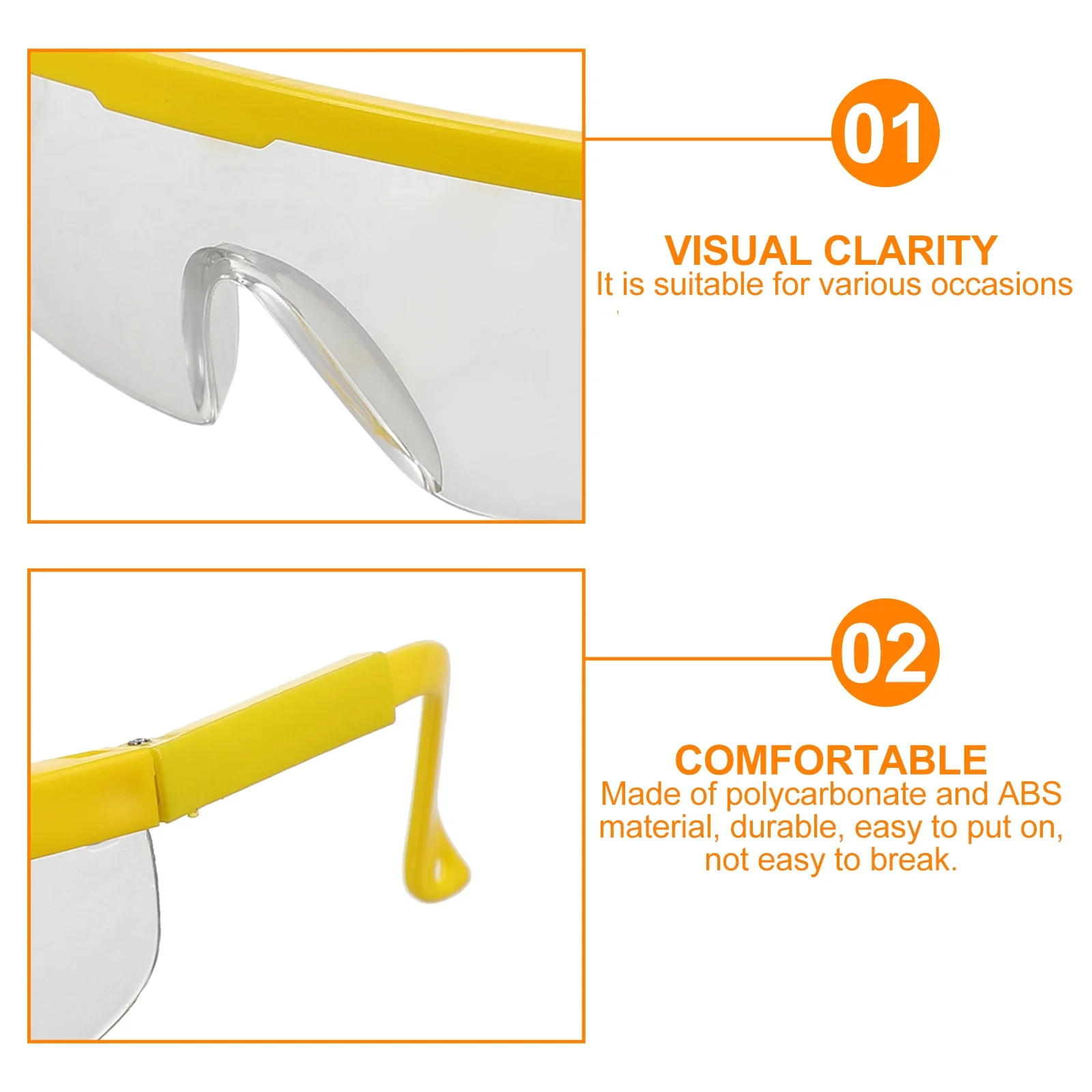 8 Pcs Splash-proof Goggles Safety Eye Shield Protection Anti-fog Eyes Protector Windproof