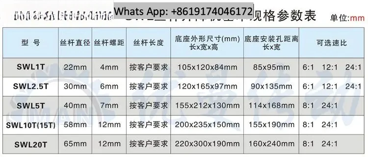 Motor Flange Type SWL Leading Screw Lift SWLD Lift Table SWL1T/2.5T/5T SWL Lift Reducer