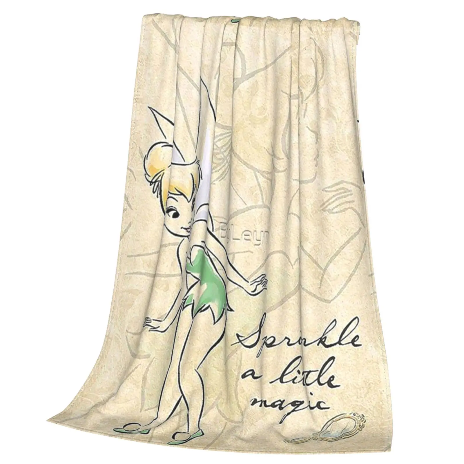 Tinkerbell Bedspread On The Bed Summer Blanket Soft Bed Blanket Anime Blanket Girl