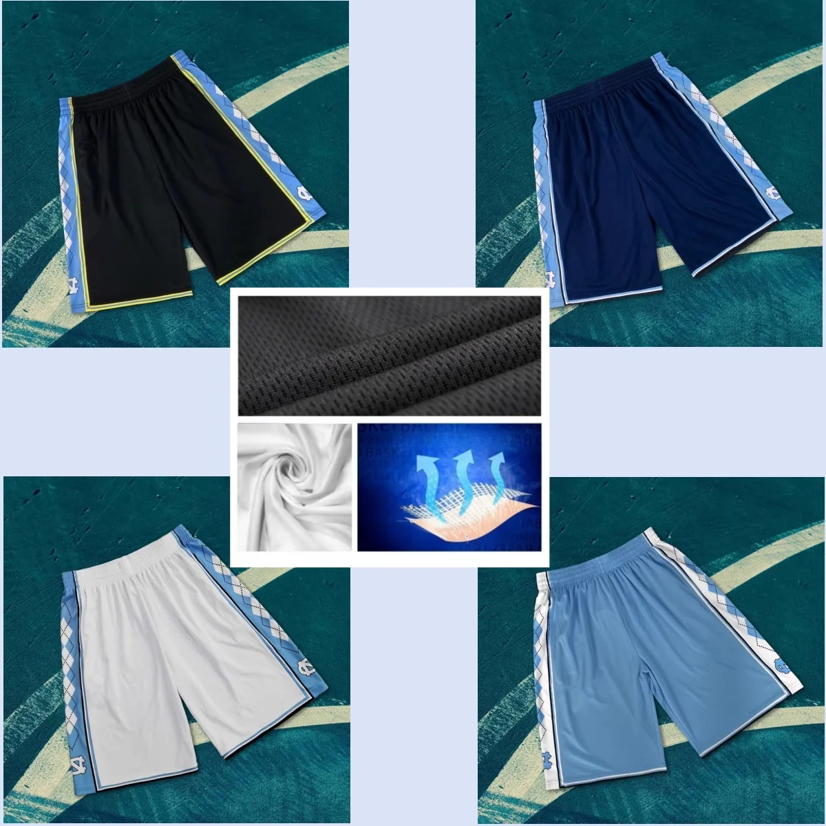 

University of North Carolina Street Basketball Pants Loose Basketball Shorts Streetball Pants Men's Training Quick-Drying pants
