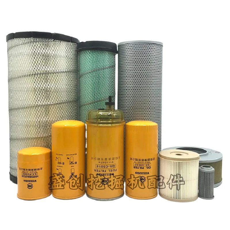 

For Vol-vo excavator ec220d oil filter,diesel grid,air,oil,water,paper,diesel hydraulic return oil,oil inlet excavator accesso