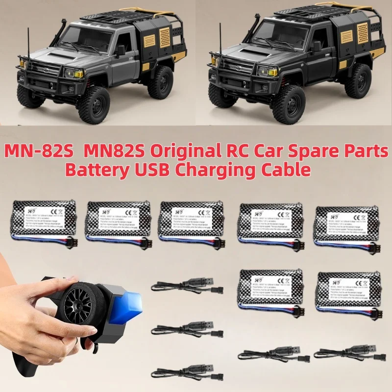 

MN-82S MN82s Original RC Car Accessories 7.4V 1200mAh lithium Battery USB Charging Cable Spare Parts For MN-82s MN82s RC Car