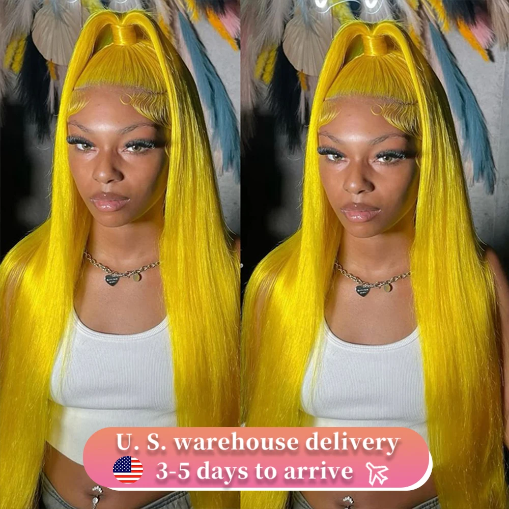 Yellow 13x4 13x6 Lace Frontal Wig Brazilian Remy Straight 613 Lace Front Human Hair Wigs Pre Plcuked Honey Blonde Lace Front Wig