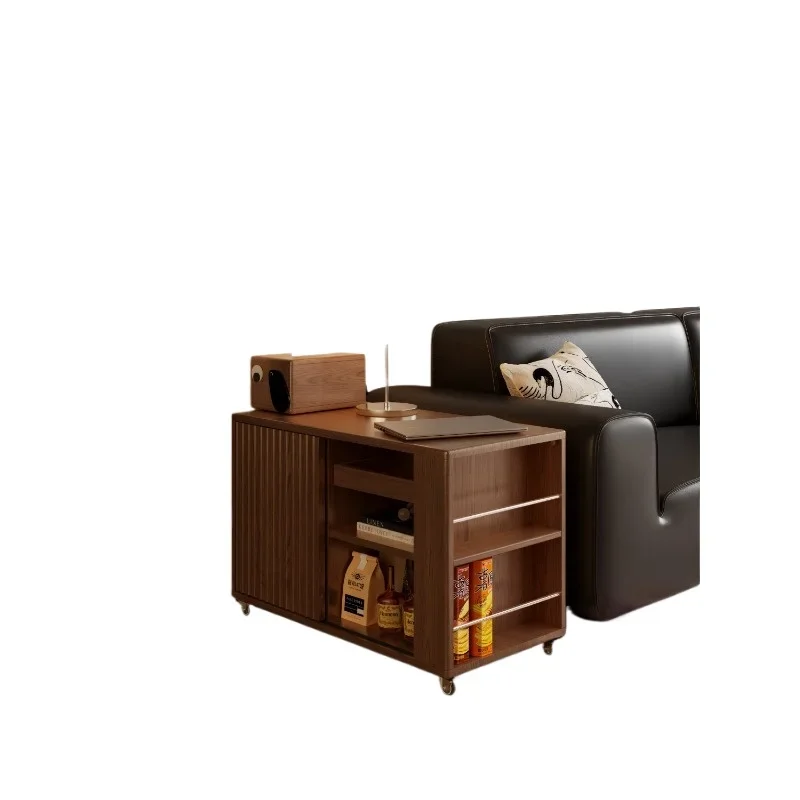 

Solid wood, movable side cabinet, creative locker, small apartment living room side, cart, sofa side
