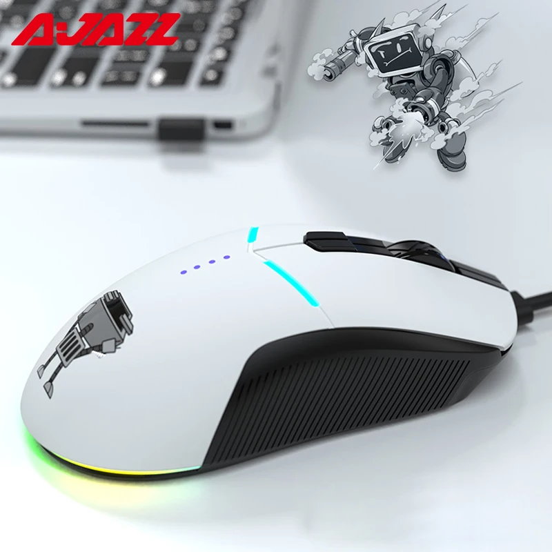 AJAZZ DMW150 RGB Wireless Mouse 10000 DPI Adjust 6 Button USB Receiver Ergonomic Mouse Optical for Computer Laptop Accessories