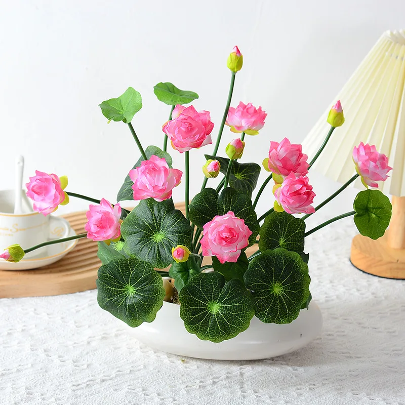 Simulation kleine Lotus Seerose, gefälschte Blume buddhistische Halle Heimtextilien Hotel Aquarium Ornament Technik Dekoration