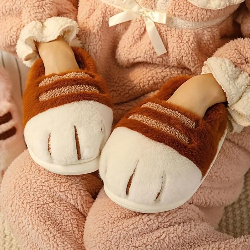 كعب مغلق القط باو النعال المسطحة القاع المواد الحيوان مخلب النعال رقيق الملمس الدافئة العزل كيتي قدم الشرائح #1