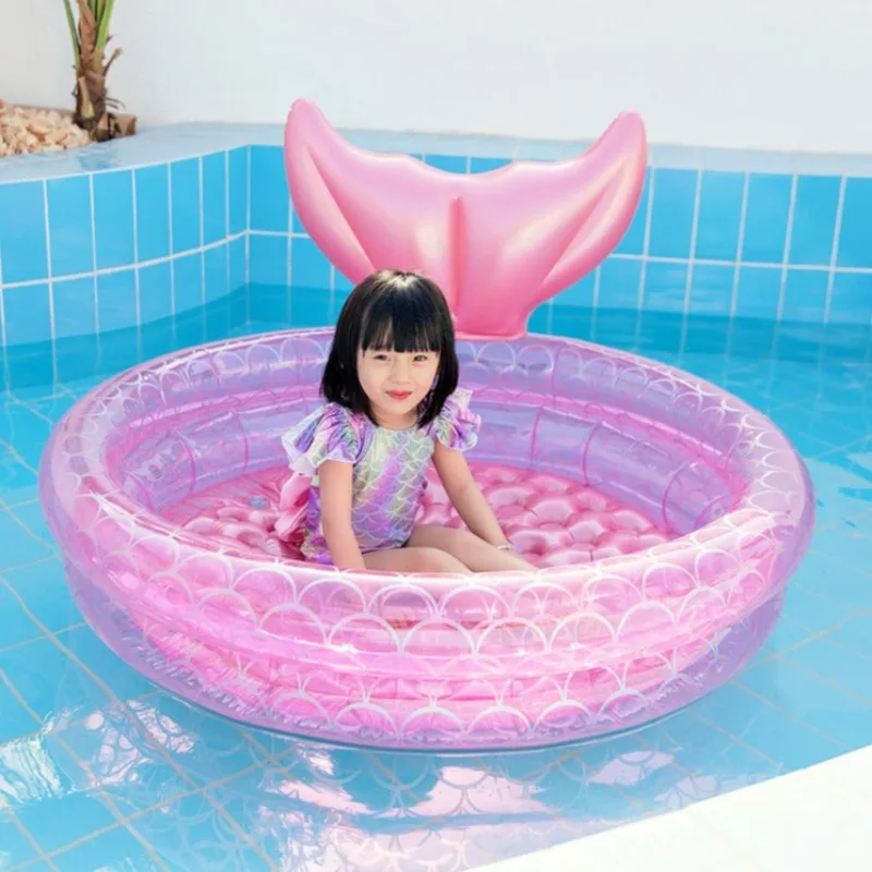 

Летние бытовые надувные игрушки, бассейн с русалкой, детский открытый круглый бассейн, поплавок, надувная воздушная подушка, раковина для душа