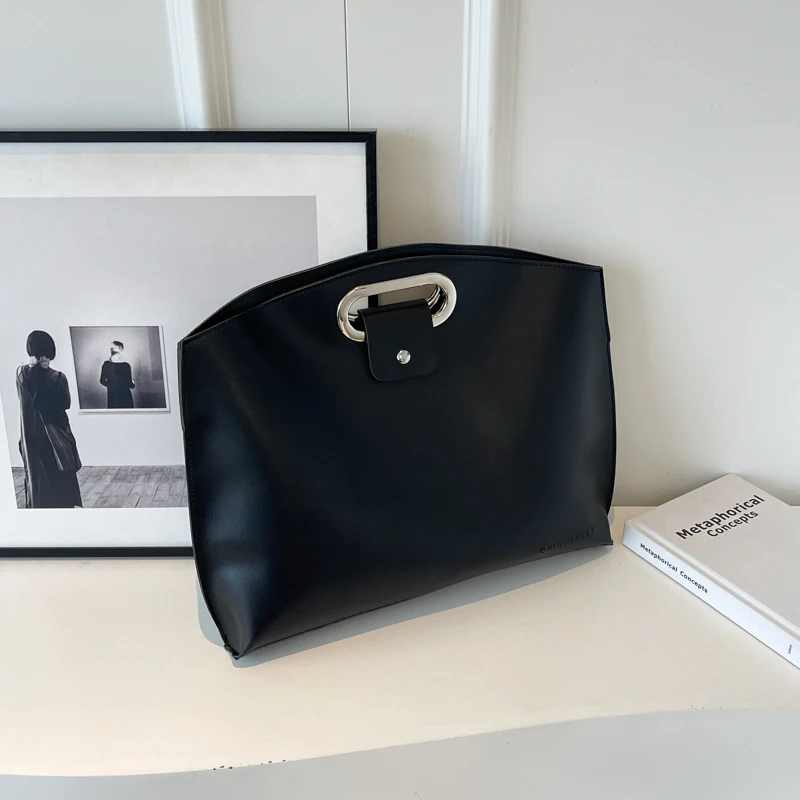 حقائب للنساء موضة جديدة سعة كبيرة حمل حقيبة مزاجه التنقل حقيبة كمبيوتر محمول الذكور حقيبة بولي PU أنيقة مخلب الحفلات