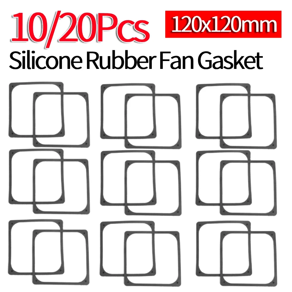 

10/20Pcs 120x120mm Fan Gasket Anti Vibration Silicone Rubber Fan Gasket Shock Proof Absorption Pad for Computer PC Case Fan