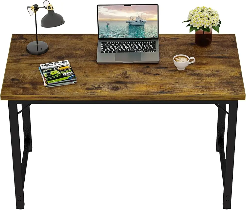 

Office Computer Desk 47 Inch Small Study Writing Desk Laptop Modern Simple Style PC Desk for Small Space (Walnut) L desk Desk