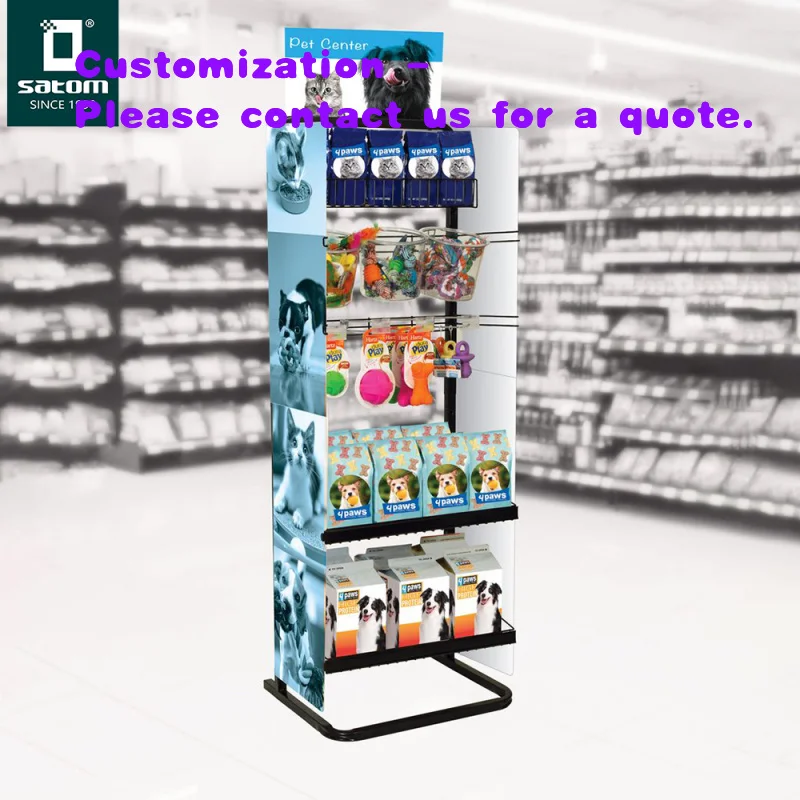 custom.Pet Dog Food Metal Custom Shelf Display Stand Unit Shelves Product Rack