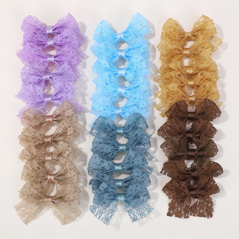 40 teile/satz Baby Mädchen Spitze Lolita Bogen Haarnadeln Süße Zufällige Farbe Tuch Haar Clips Zubehör Baby Barrettes für Mädchen