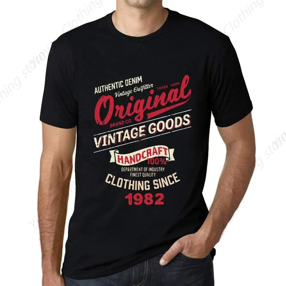 

Men'S Patterned T-Shirt Since 1982 43rd Birthday Vintage Clothing 43rd Birthday Gift Pure Cotton Short Sleeved T-Shirt