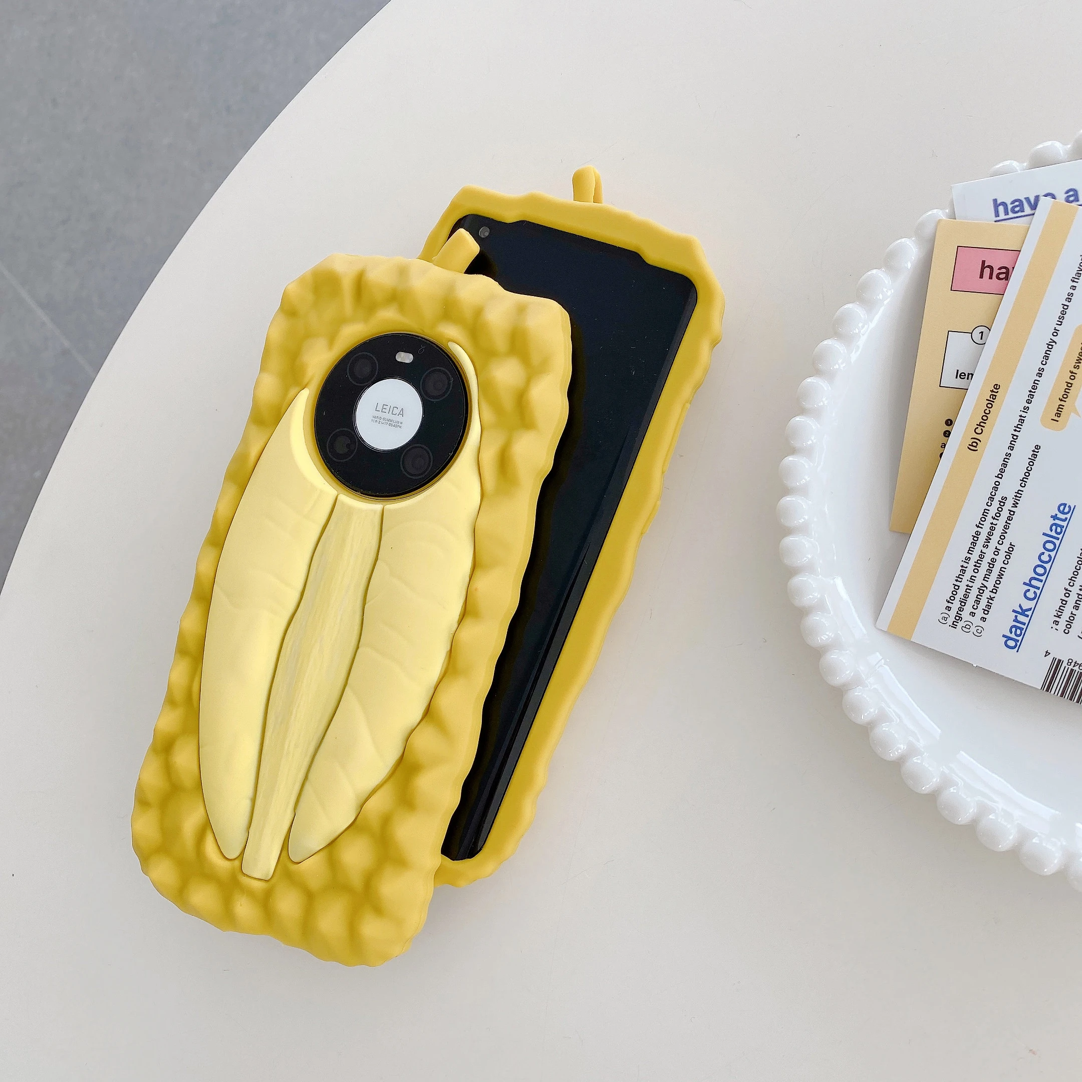 3D Simulation Fruit Durian Soft Rubber Phone Case for Huawei P40 P50 P60 Mate 30 40 50 Pro Funny Shockproof Protective Cover