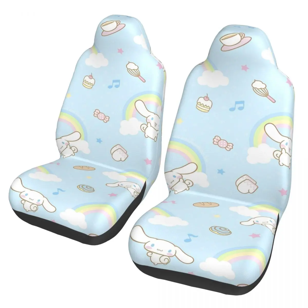 Cute Dog Cartoon Cinnamoroll Universal Car Seat Cover Off-Road For SUV Seat Covers Polyester Hunting