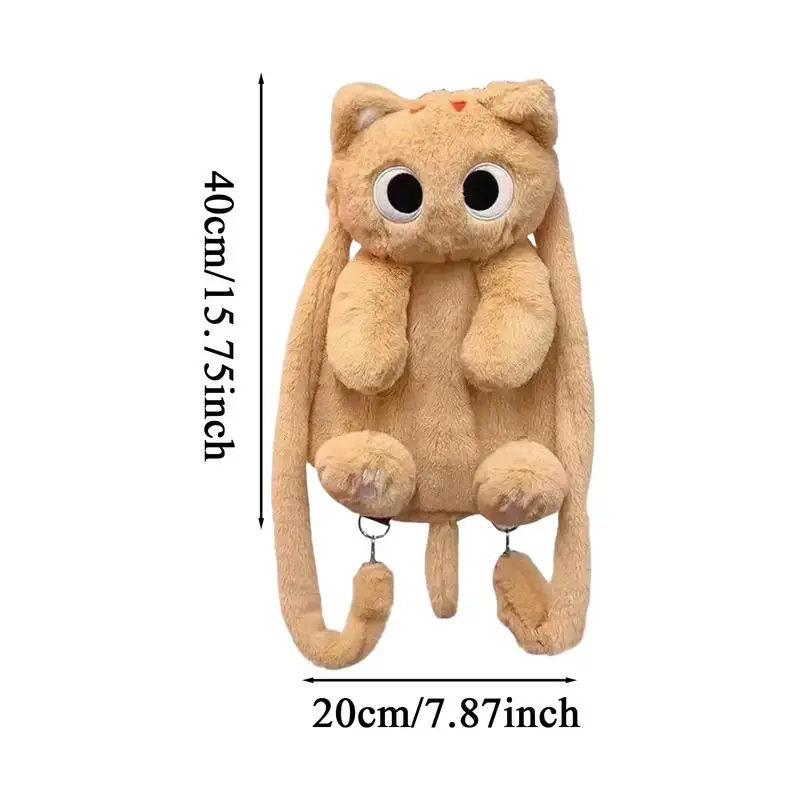 Animal Backpack Fuzzy Backpack Kids Bookbag Cute Cat Children Backpack Cartoon School Travel Backpack Storage Bags School Bags