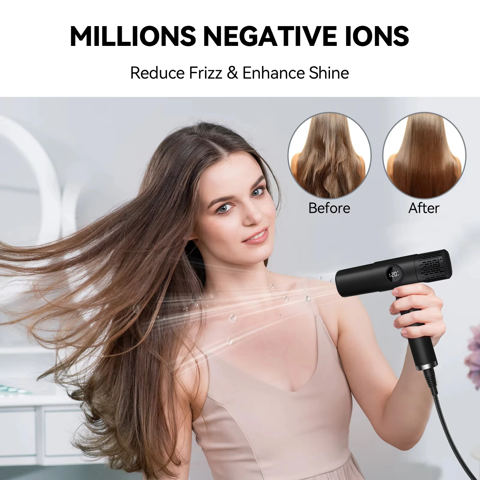 TINSOL Professional Negative Ion Hair Dryer, Fast Drying, High-Speed Hair Dryer, Salon and Home Constant Temperature Hair Care