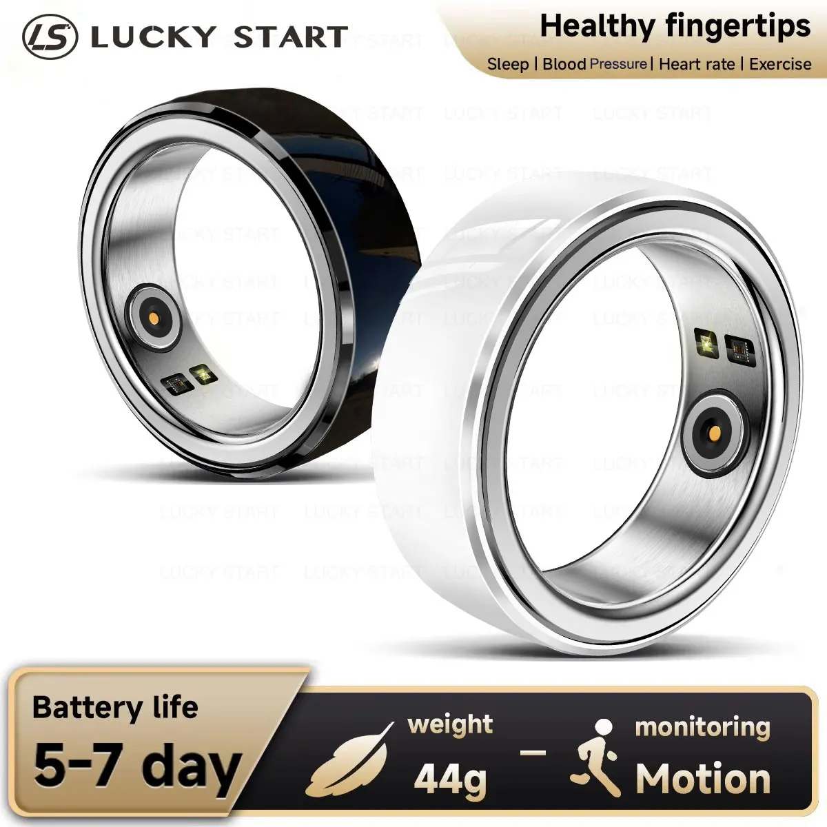 

2024 Smart Ring Health Monitor For Men Women Thermometer Blood Pressure Heart Rate Sleep Monitor IP68 Waterproof for IOS Android