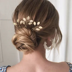 Perno a forma di U da donna fermaglio per capelli in metallo fermaglio per capelli s colore oro foglia accessori per capelli da sposa accessori per acconciature da sposa fai da te