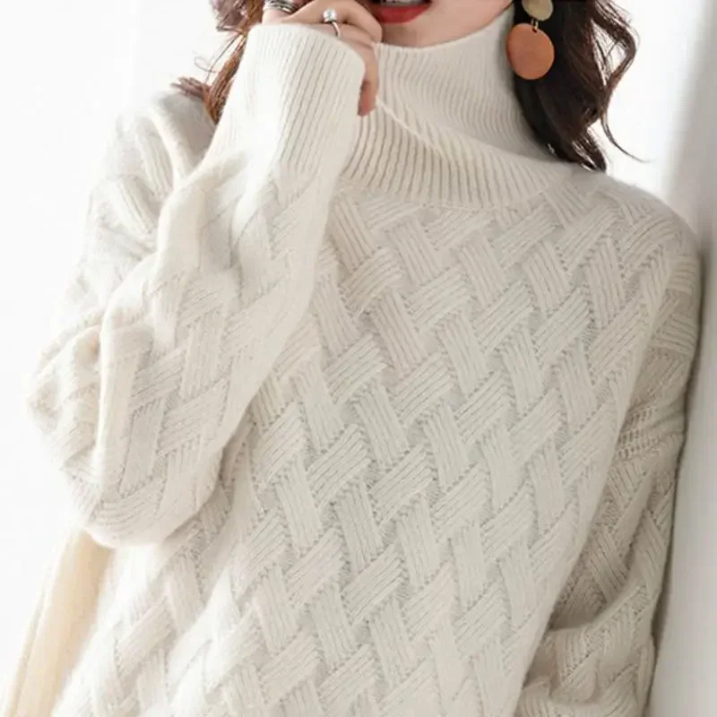 New Oversize Thick Sweater Women Loose Sweater Winter Casual Chic Cashmere Pullovers Pullover Female Long Sleeve