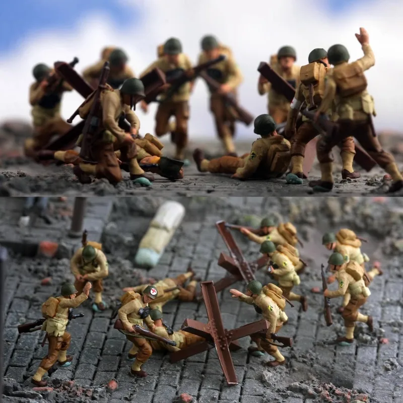 

Смола масштаб 1/72, американские солдаты, модель десяти солдат, модель два препятствий, сделай сам, для фона, орнамент, украшение для рабочего стола