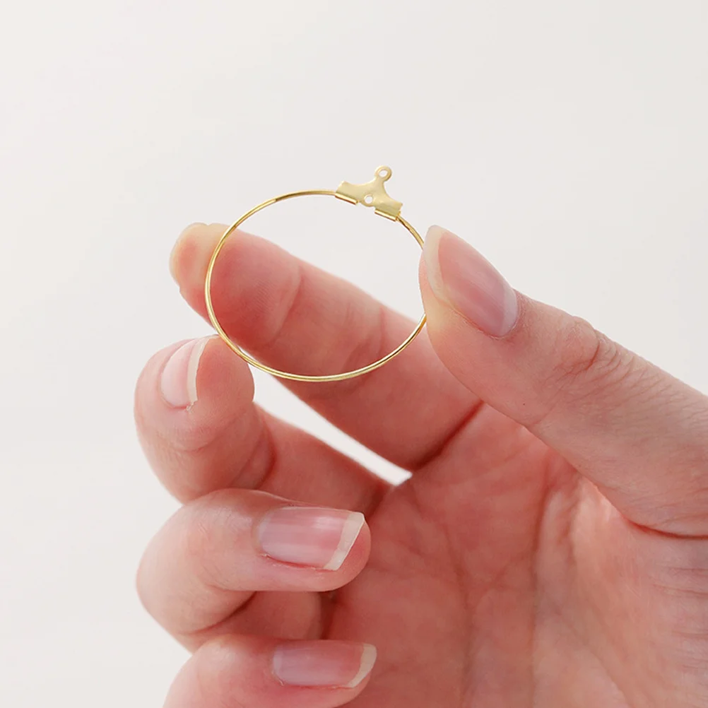 

40pcs Round Hoop Earring Findings Circular Beaded Components For Diy Jewelry Making Kit Handmade Earring Supplies Stainless