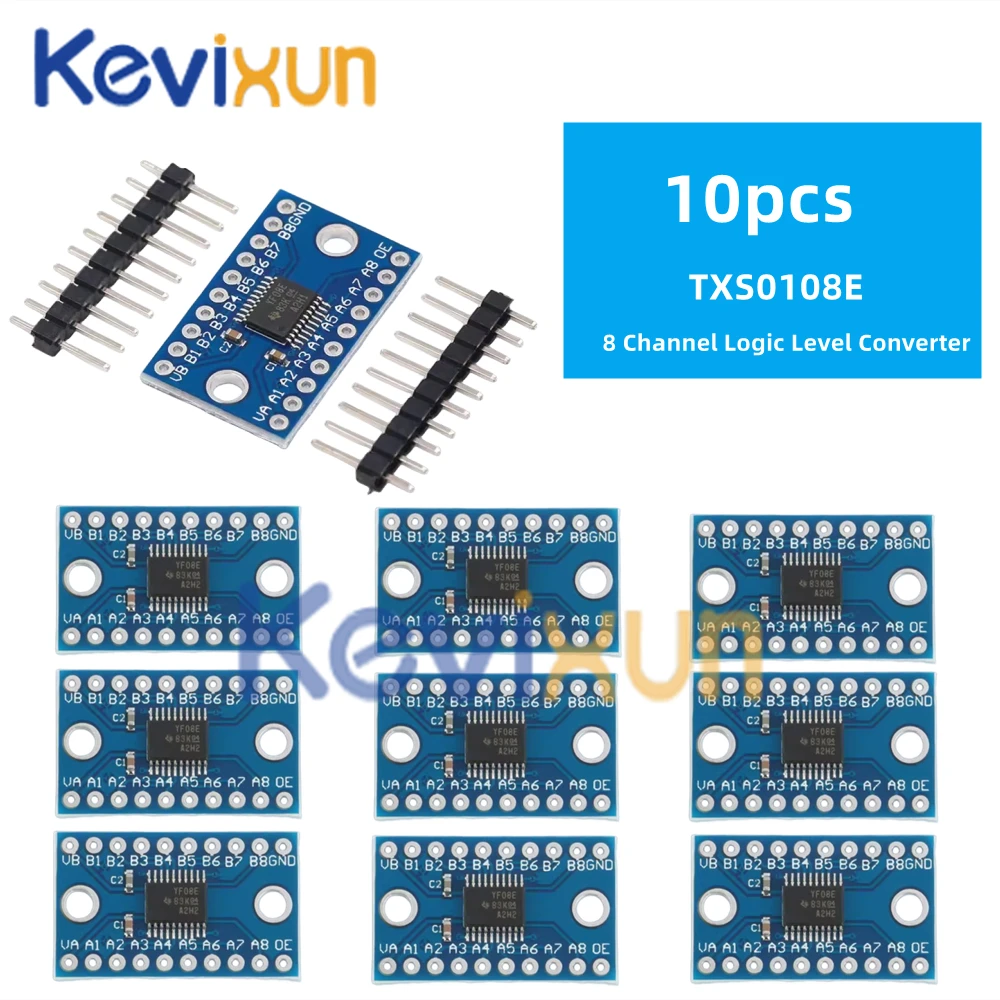 1-10pcs/3.3V 5V TXS0108E 8 Channel Logic Level Converter Convert TTL Bi-directional Mutual Convert