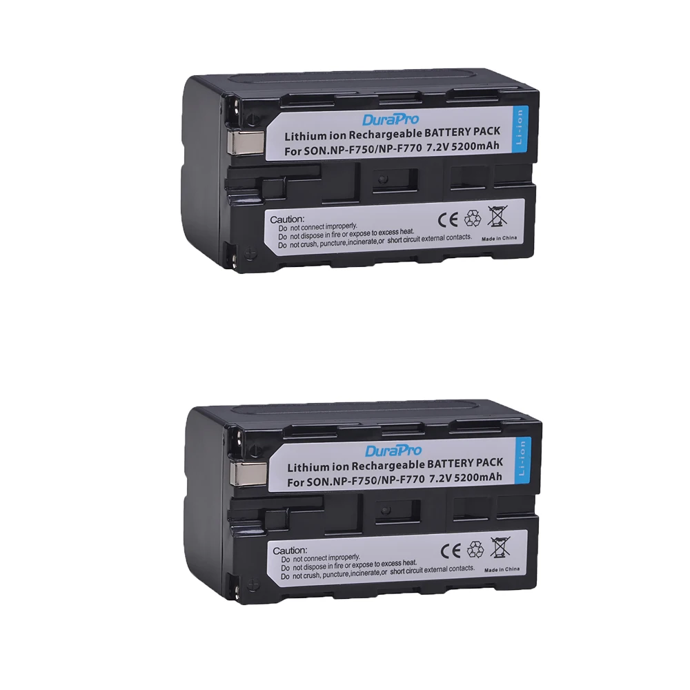 DuraPro 5200mAh NP-F750 Bateria NP-F770 NP F750 NP F770 Battery for LED Video Light for Sony HVR-HD1000 HVR-HD1000E HVR-V1J