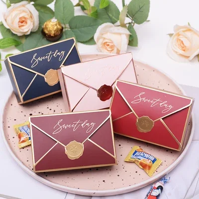 20/50Pc Creative Envelope Shape Candy Boxes Gift Bag Wedding Gift Box Favors Birthday Party Christmas Jelwery Package Decoration