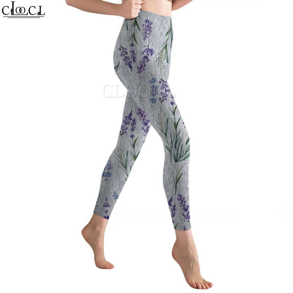 CLOOCL Women Legging Romantic Lavender Pattern 3D Printed Trousers High Waist Stretch Sports Legging Jogging Fitness Yoga Pants