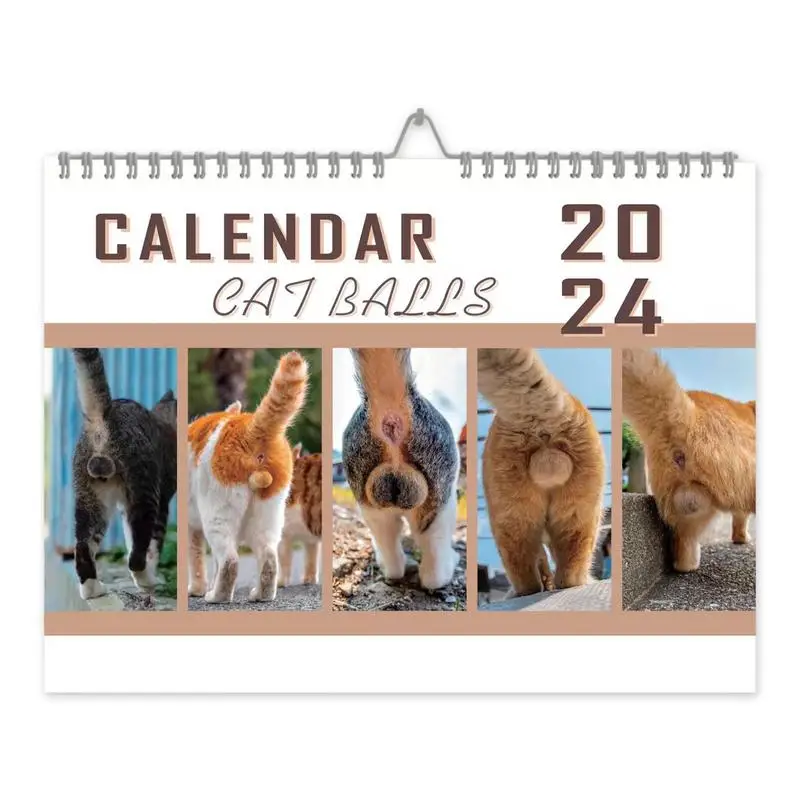 

2024 Wall Calendar Cat Butthole Calendar From Jan. 2024 Dec. 2024 Monthly Wall Calendar With Flipping Design Portable Calendar