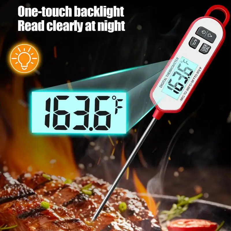 Food Thermometer Digital Probe Real-Time Reading Meat And Beverage Thermometer With LCD Display And Probe Kitchen gadget