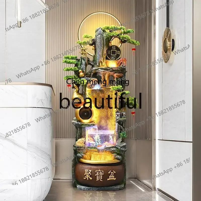 zJ Rockery, flowing water, fountain, living room, office, circulating water, fish tank,  make money, landscape floor ornament