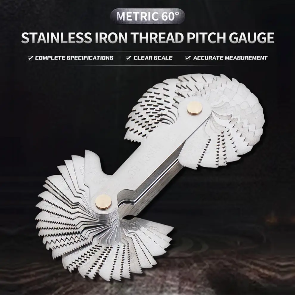 Imagem -02 - Screw Gauge com Thread Pitch Gauge Sae Whitworth 55 Graus 60 Graus Métrico Lâmina Imperial Ferramenta de Medição 58 Pcs us