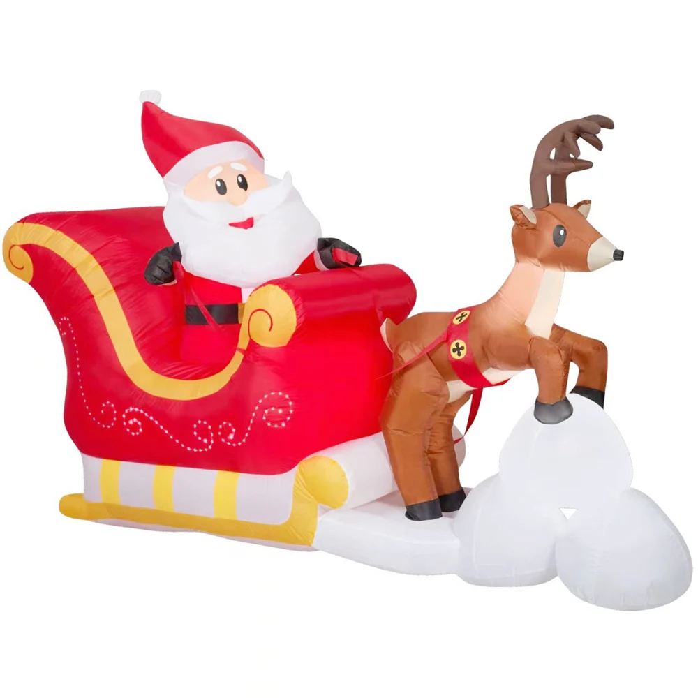1.5M/5FT Christmas Inflatable Santa Claus Yard Decoration with LED Lights For Xmas Indoor Outdoor Garden Lawn Decoration Props