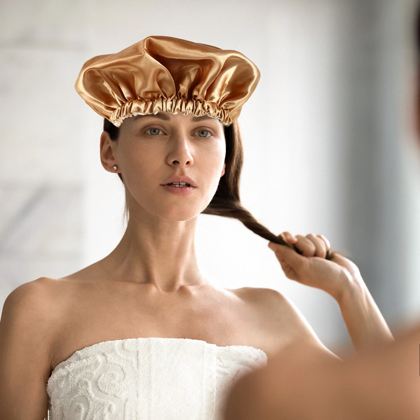 

2 Pcs Satin Caps for Women Hat Silk Hats Adjustable Buckle Sleep Hair Accessory Care Take Bath Man