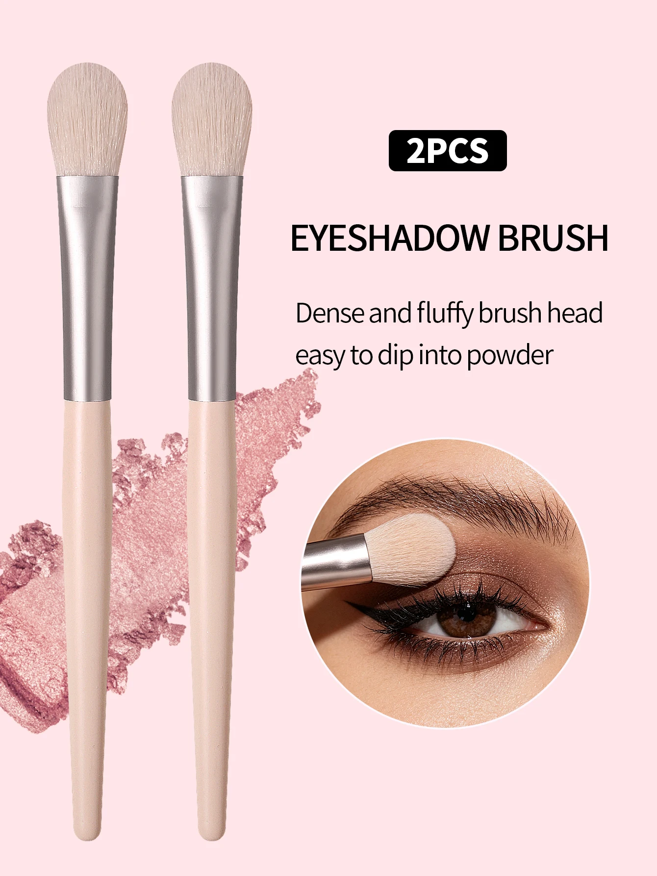 2PCS Eye Makeup Brushes Set Professional Soft Eyeshadow Highlight Concealer Brush Women Facial Beauty Cosmetic Tools